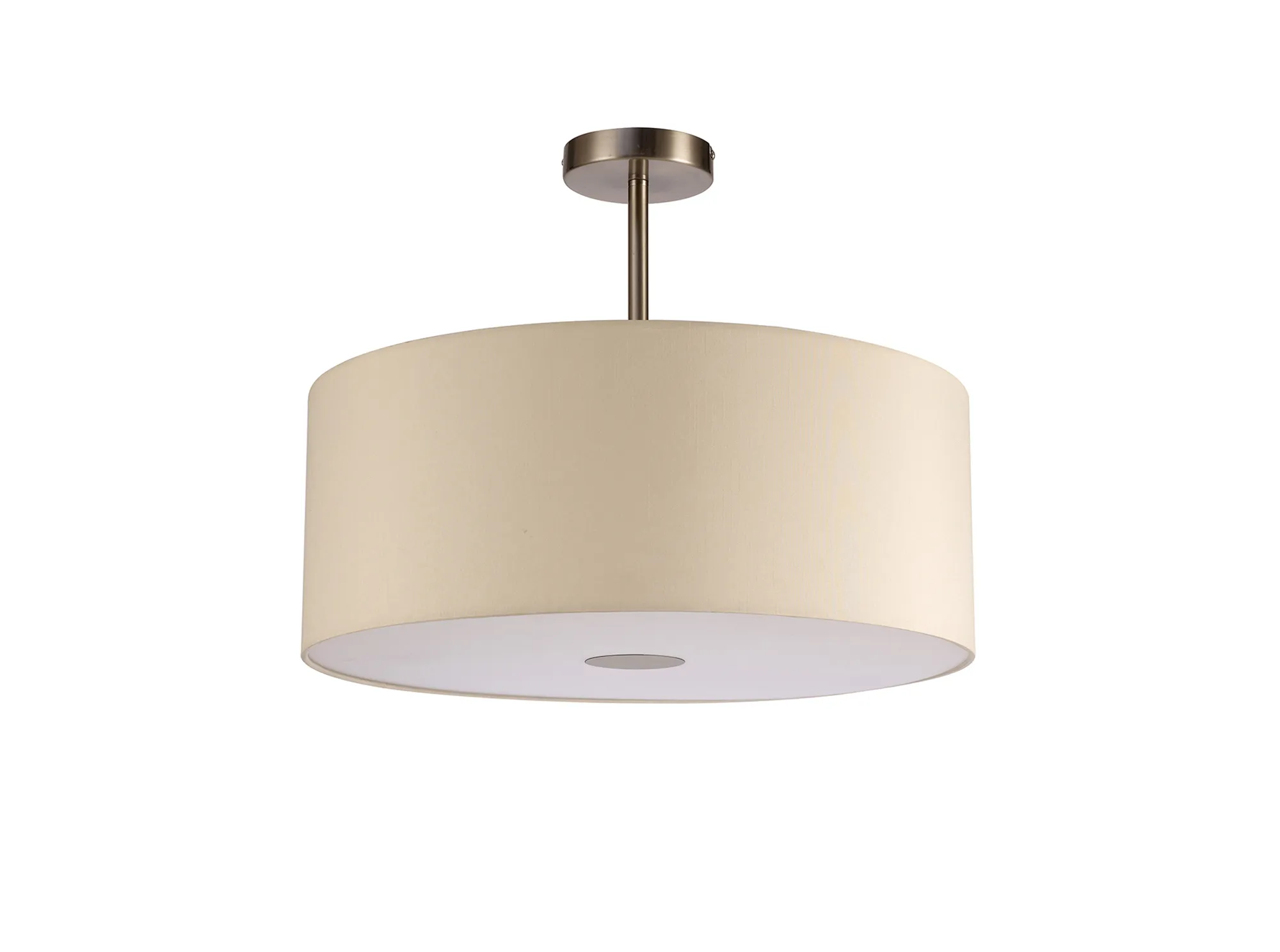 Baymont 50cm Semi Flush 1 Light Satin Nickel, Ivory Pearl, Frosted Diffuser DK0263  Deco Baymont SN IV